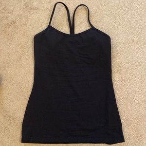 Lululemon Black Tank Top with built-in shelf bra - Size 6